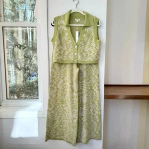 NWT For Love and Lemons Simone Sweater Set Vest Pants Flare 2 Piece Sz Medium - Picture 1 of 16