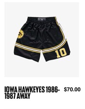 Iowa Hawkeyes 1986-87 Throwback Basketball Shorts - 19NINE - Men’s Large