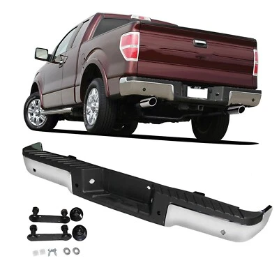 Steel Rear Bumper Assembly For 2009-2014 Ford F150 Styleside With Sensor Holes - Image 1 of 4