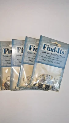 4 PULSERAS Plateadas en Blanco ~Aprox 8" de Largo~ Añadir Cuentas + Cabujones Foto 1 de 2