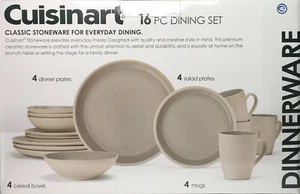 Ensemble de vaisselle 16 pièces en grès marron Cuisinart - Photo 1/2