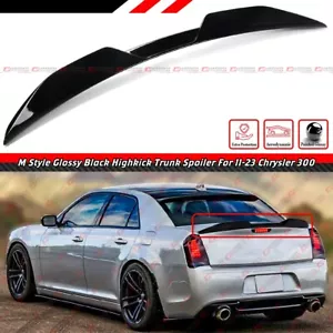 FOR 11-23 CHRYSLER 300 300S SRT8 M STYLE GLOSS BLACK HIGHKICK TRUNK SPOILER WING - Picture 1 of 5