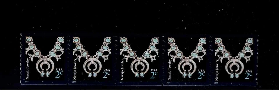 US Scott #3758B, Coil of 5 2011 Navajo Necklace 2c FVF MNH - Image 1 of 1