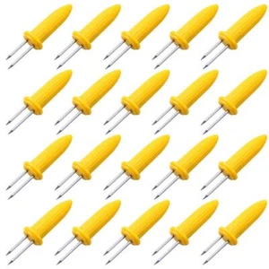 20 Pcs Stainless Steel Corn Holders Double Fork Skewers for Home Cooking BBQ - Picture 1 of 7
