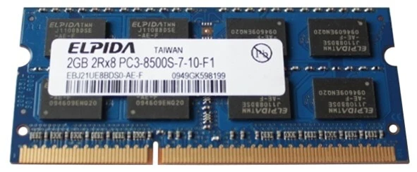 EBJ21UE8BDS0-AE-F Elpida 2GB PC3-8500 DDR3-1066MHz non-ECC Unbuffered CL7 204-P - Image 1 of 1