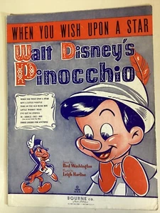 When You Wish Upon A Star - Vintage Sheet Music 1940 - Walt Disney's Pinocchio - Picture 1 of 5