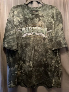 2001 Harley Davidson Nashville Tennessee Green Leaf Tie Dye Shirt Size XLarge - Picture 1 of 7