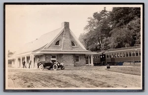 Cooperstown NY Train Station Depot Otsego County RPPC Postcard N14 - Picture 1 of 3