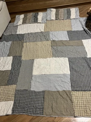 VHC BRANDS ASHMONT QUILT BEDSPREAD COMFORTER EURO SHAM SET PATCHWORK FULL/QUEEN - Image 1 of 4