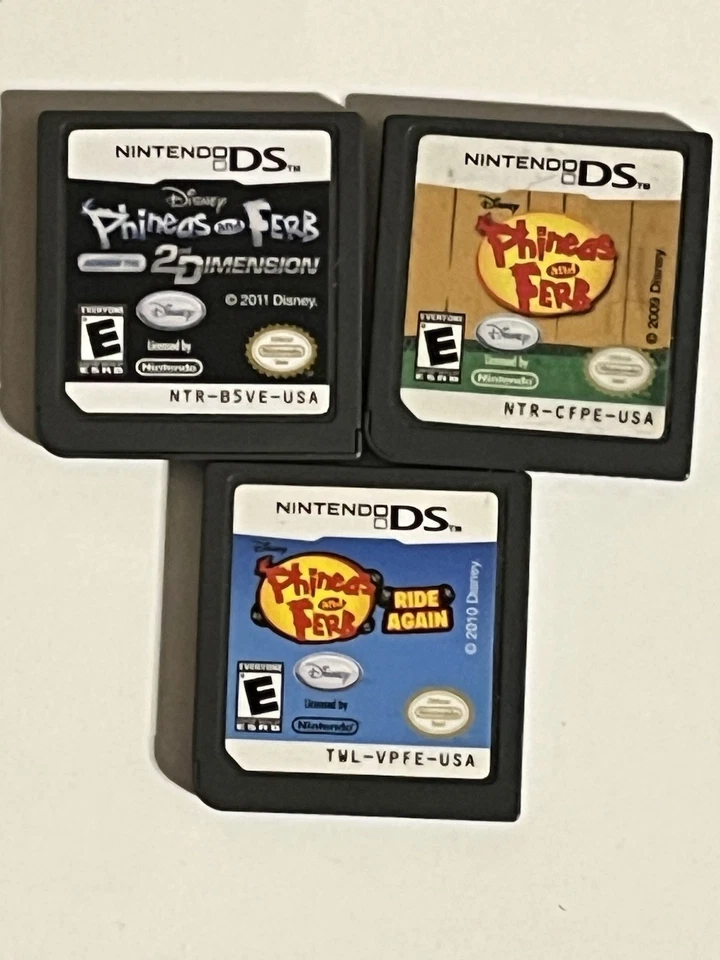 Lote de 3 Juegos Nintendo DS Disney Phineas y Ferb Ride Again 2ª Dimensión Foto 1 de 1