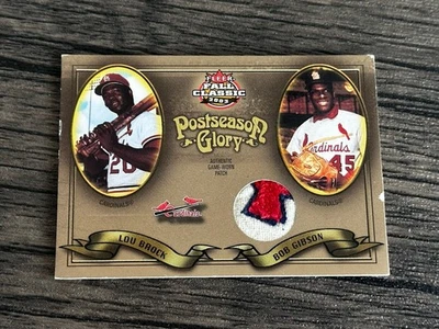 2003 Fleer Postseason Glory Bob Gibson Lou Brock Patch /75 - Image 1 of 2