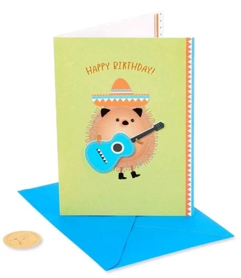 Papyrus Birthday Card Hedgehog 🦔 With Guitar 🎸 - Image 1 of 4
