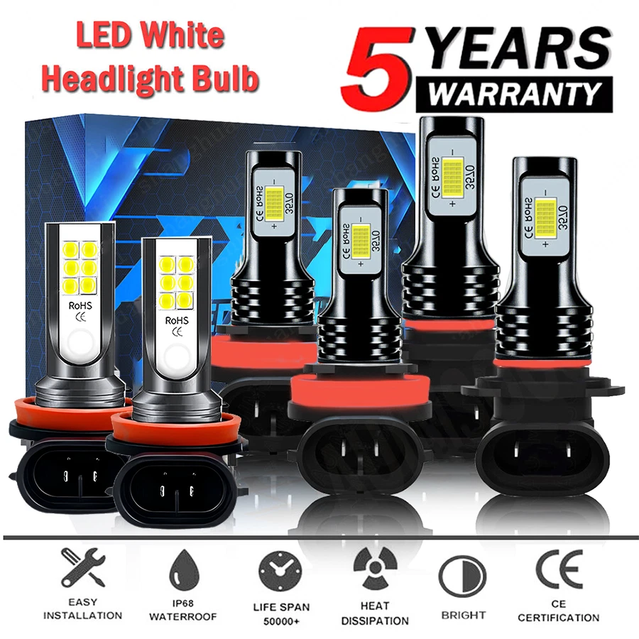 For Nissan Quest 2011 2012 2013-2017 LED Light Bulb High/Low + Fog Lights Bulbs - Изображение 1 из 4