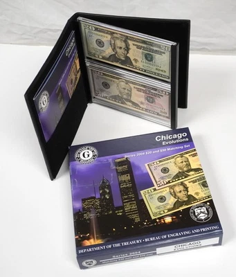 SERIES 2004 CHICAGO EVOLUTIONS SET, MATCHING $20 & $50 SERIAL NUMBERS - Image 1 of 4