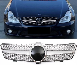 Chrome Front Grille Grill W/Emblem For Mercedes Benz CLS350 CLS500 W219 2009-11 - Picture 1 of 6