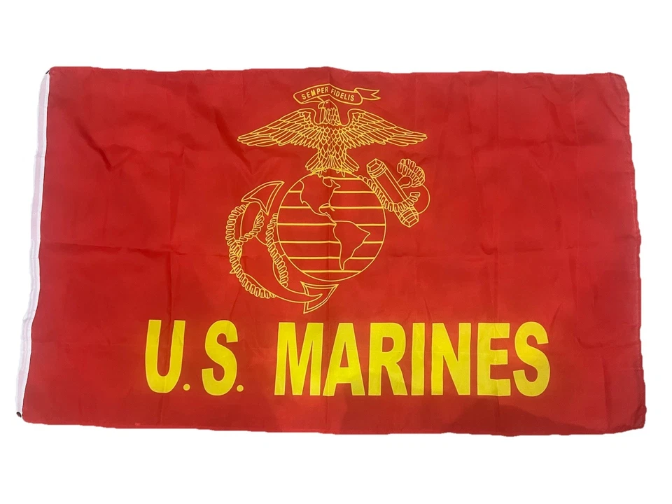 Красный флаг морской пехоты США 3 фута x 5 футов Semper Fidelis - Изображение 1 из 1