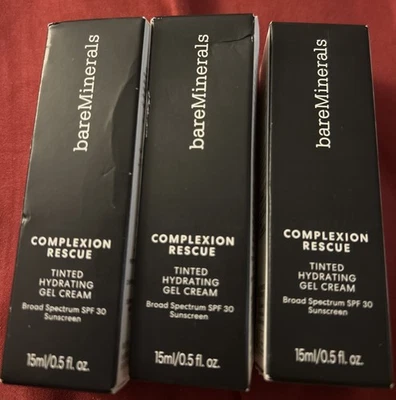 LOT of 3 BareMinerals Complexion Rescue Tinted Hydrating Gel Cream 15mL SIENNA - Image 1 of 2