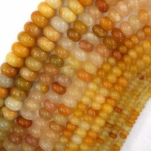 Cuentas de botón rondelle de jade amarillo natural 15" filamento 4 mm 6 mm 8 mm 10 mm - Imagen 1 de 5