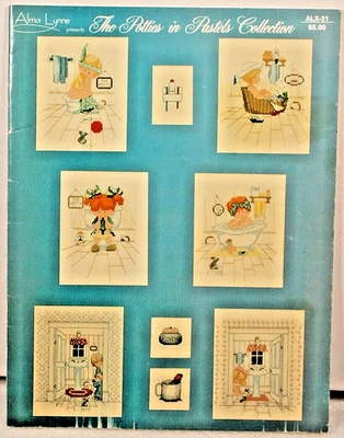 Alma Lynne The Potties in Pastels Collection Cross Stitch Bathroom Decor ALX-21 - Image 1 of 2