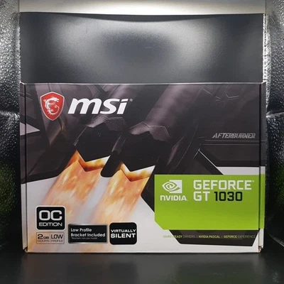 MSI GeForce GT 1030 2GB DDR4 OC Edition Graphics Card Low Profile Fanless Used - Image 1 of 4