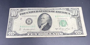 1950 A $10 FRN Federal Reserve Note VG Green Seal #519 - Picture 1 of 6
