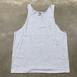 Vintage Hanes Heavyweight Tank Top Made in USA grau Einzelnaht unbedruckt XL 90er - Bild 1 von 6