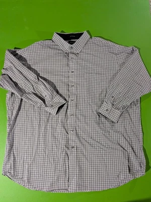 Camisa de vestir Paul Frederick de algodón con botones para hombre talla 20/35 negra a cuadros Foto 1 de 4