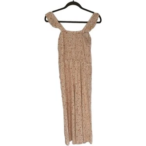 Nordstrom Girls XL Floral Jumpsuit Brown Cream Ruffle Straps NWT 14/16 - Picture 1 of 5