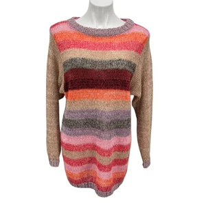 Free People lässiger Pullover Bright It Up XS Damen gestreift rosa Wolle Alpaka Strick - Bild 1 von 13