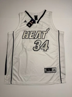 NWT Miami Heat Ray Allen #34 Adidas Swingman Jersey Men’s Large White Black NBA - Image 1 of 4