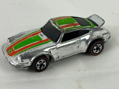 Hot Wheels Redline Porsche P-911 Super Chrome 1974  Mattel Hong Kong - Image 1 of 4