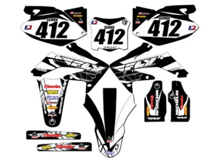 2008-2009 CRF 250 R 13 FLY Black Senge Graphics Kit Compatible with Honda - Picture 1 of 10