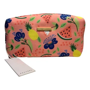 KESTREL PINK WATERMELON FLORAL PRINT CLUTCH MAKEUP COSMETIC POUCH TRAVEL Zip Bag - Picture 1 of 3