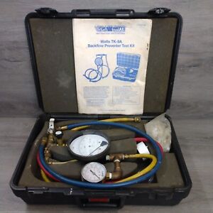 Watts TK-9A Backflow Preventer Test Kit With Case Pre-owned & Extra Fittings 