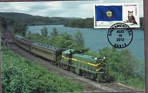 Green Mountain Railroad Train, Vermont Flags FDC, Maximum Card, 4325 - Foto 1 di 1