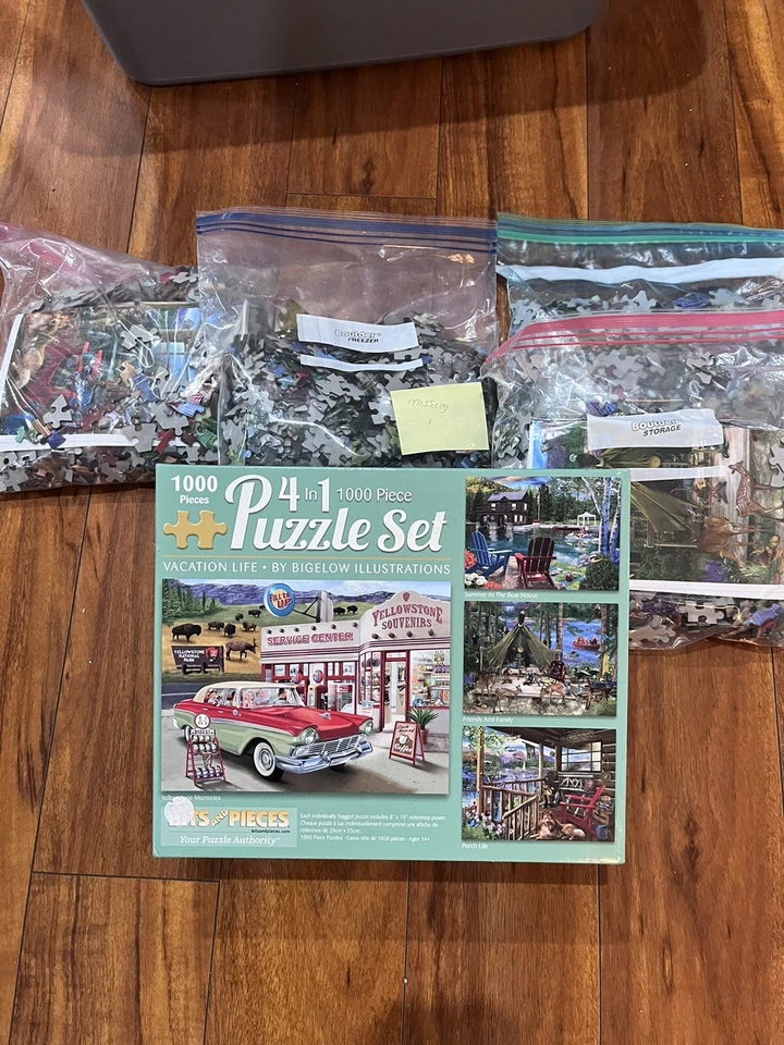 PUZZLE 4 1000 PIEZAS BROCAS Y PIEZAS ALAN GIANA. *usado.  *Falta uno Foto 1 de 1