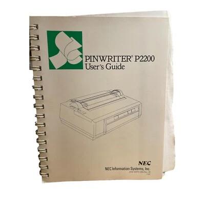 Printer Manual NEC Pinwriter P2200 Series User’s Guide - Image 1 of 4