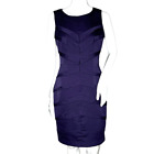 Adrianna Papell Dress Womens 6b Petite Purple Shutter Pleat Sheath Party Preppy