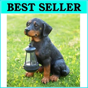 Handcrafted Resin Puppy Figurine with Solar LED Lights for Garden Decoration - Picture 1 of 9