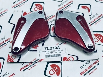 Ducabike Red Fluid Tank Caps for Ducati Xdiavel Diavel 2016   2023 TLS10A - Image 1 of 3