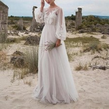 long boho wedding dress