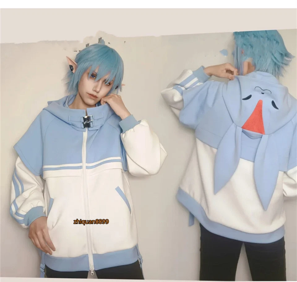 FF14 Azul Carbuncle Capucha Cremallera Sudadera con Capucha Informal Pullover Abrigo Disfraz Top Foto 1 de 4