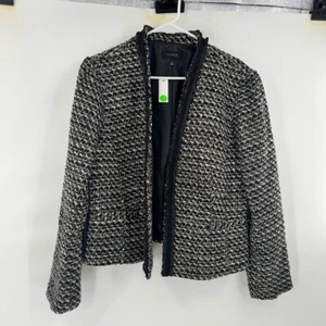 CHAQUETA TWEED TALBOTS BRECKENRIDGE Mujer Chaqueta Tweed Blanco y Negro Talla 16 - Imagen 1 de 12