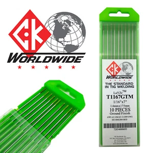 1.6mm LaYZr CK Chartreuse TIG Tungsten Electrodes - 10 Each - T1167GTM - Picture 1 of 5