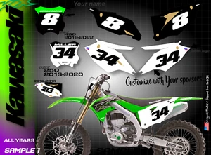 Gráficos de matrícula personalizados kx125 kx250 kx450f kxf250 kxf450 - Imagen 1 de 24