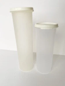 2 Tupperware Modular Mates Storage Canisters #4 # 5 White Lid #1643D-6, #1661-8 - Picture 1 of 4