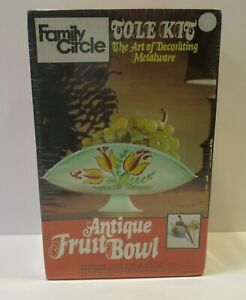 Sealed Vintage 1970s Family Circle Antique Fruit Bowl DIY Tole Paint Kit Rare!