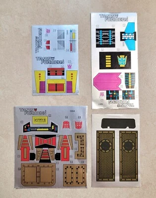 TRANSFORMERS G1 BRUTICUS STICKER SHEET RARE DECEPTICON COMBATICONS LABELS DECALS - Image 1 of 2