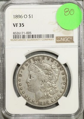 1896 O Morgan Silver Dollar NGC VF 35 Very Fine #1-005 - Image 1 of 2