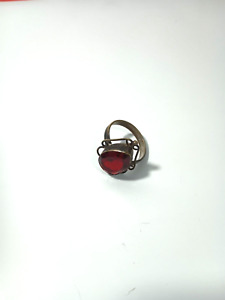 925 Sterling Ring Red Stone